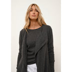 Just Cashmere - Veste Longue Brooke - Anthracite ChinÉ - 100% Cachemire 2 Fils - Femme