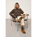 Pull Col Roulé Ava - 100% Cachemire 2 Fils - Taupe Chiné - Femme