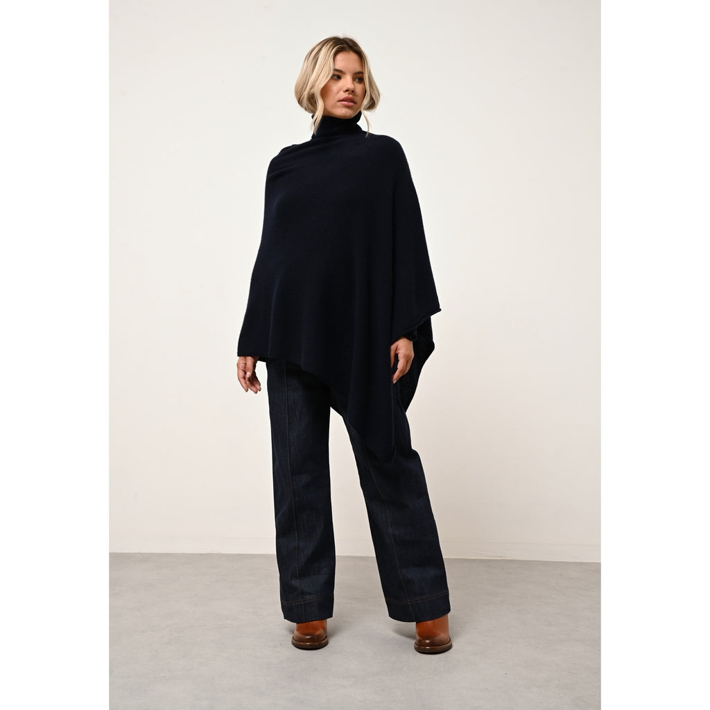 Pull Col Roulé Ava - 100% Cachemire 2 Fils - Navy - Femme