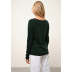 Just Cashmere - Pull Col Bateau Grace Cyprès - 100% Cachemire - 2 Fils - Jersey - Femme