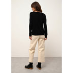 Just Cashmere - Pull Col Bateau Fiona Noir - 100% Cachemire - 2 Fils - Jersey - Femme