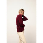 Pull Col Bateau Fiona - Bordeaux - 100% Cachemire 2 Fils - Femme