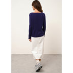 Just Cashmere - Pull Col Bateau Fiona Purple - 100% Cachemire - 2 Fils - Jersey - Femme