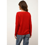 Pull Col Bateau Fiona - Rouge - 100% Cachemire 2 Fils - Femme