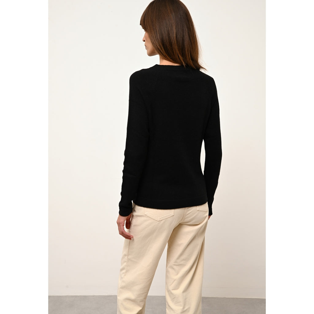 Pull Col Rond Jane - 100% Cachemire 2 Fils - Noir - Femme