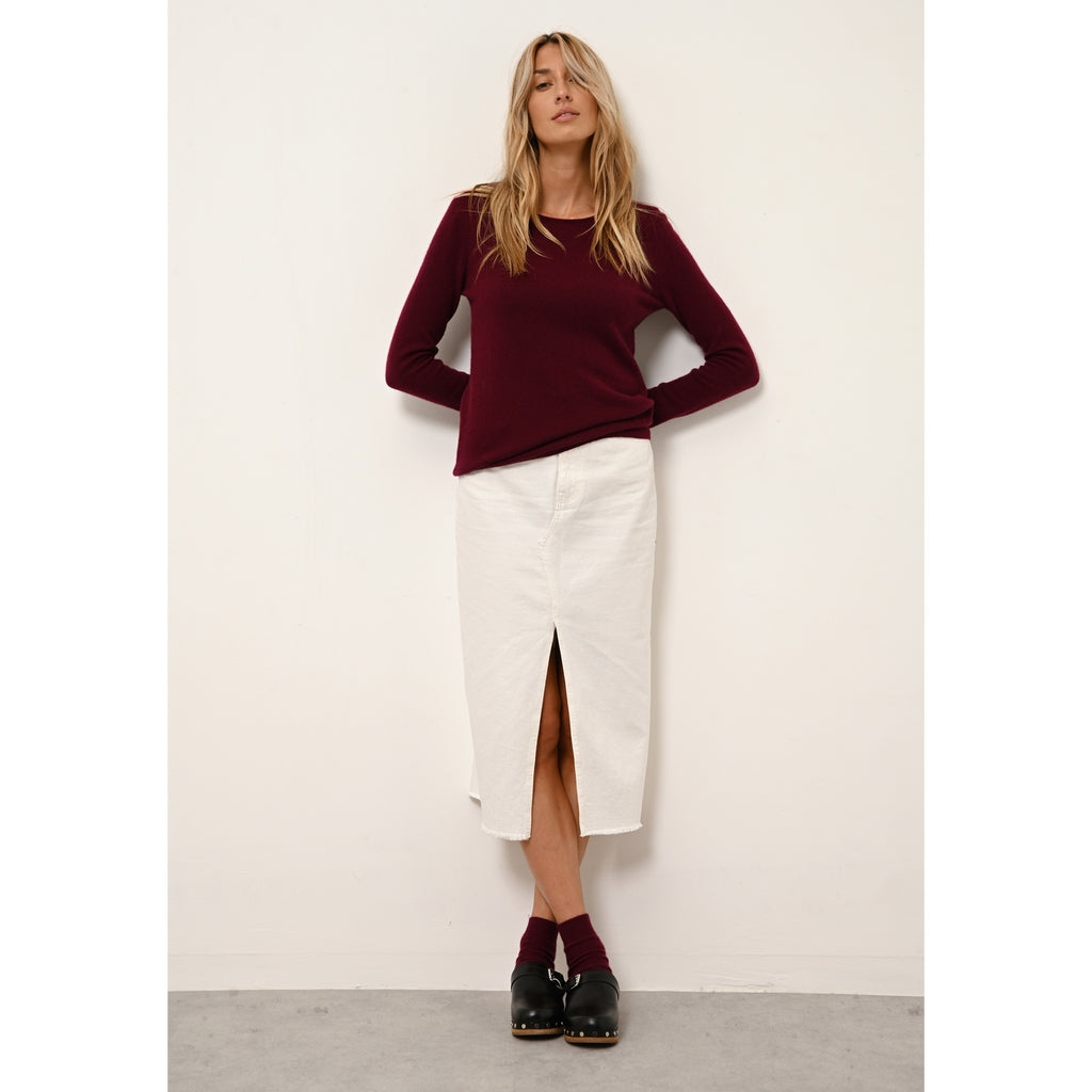 Pull Col Rond Vivian - 100% Cachemire 2 Fils - Bordeaux - Femme