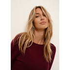 Pull Col Rond Vivian - 100% Cachemire 2 Fils - Bordeaux - Femme