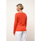 Just Cashmere - Pull Col Rond Vivian Orange - 100% Cachemire - 2 Fils - Jersey - Femme