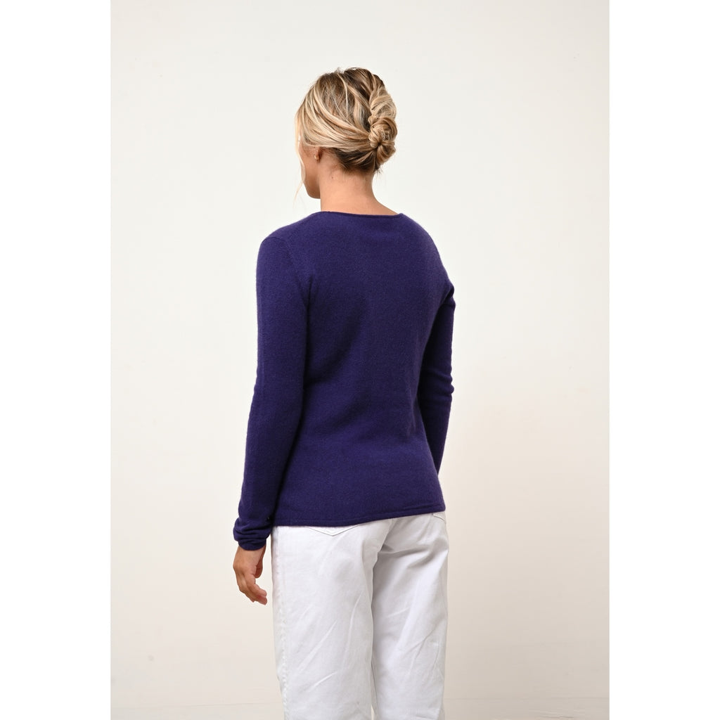 Pull Col Rond Vivian - 100% Cachemire 2 Fils - Purple - Femme