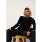 Pull Col Rond Helen - 100% Cachemire 2 Fils - Navy - Femme