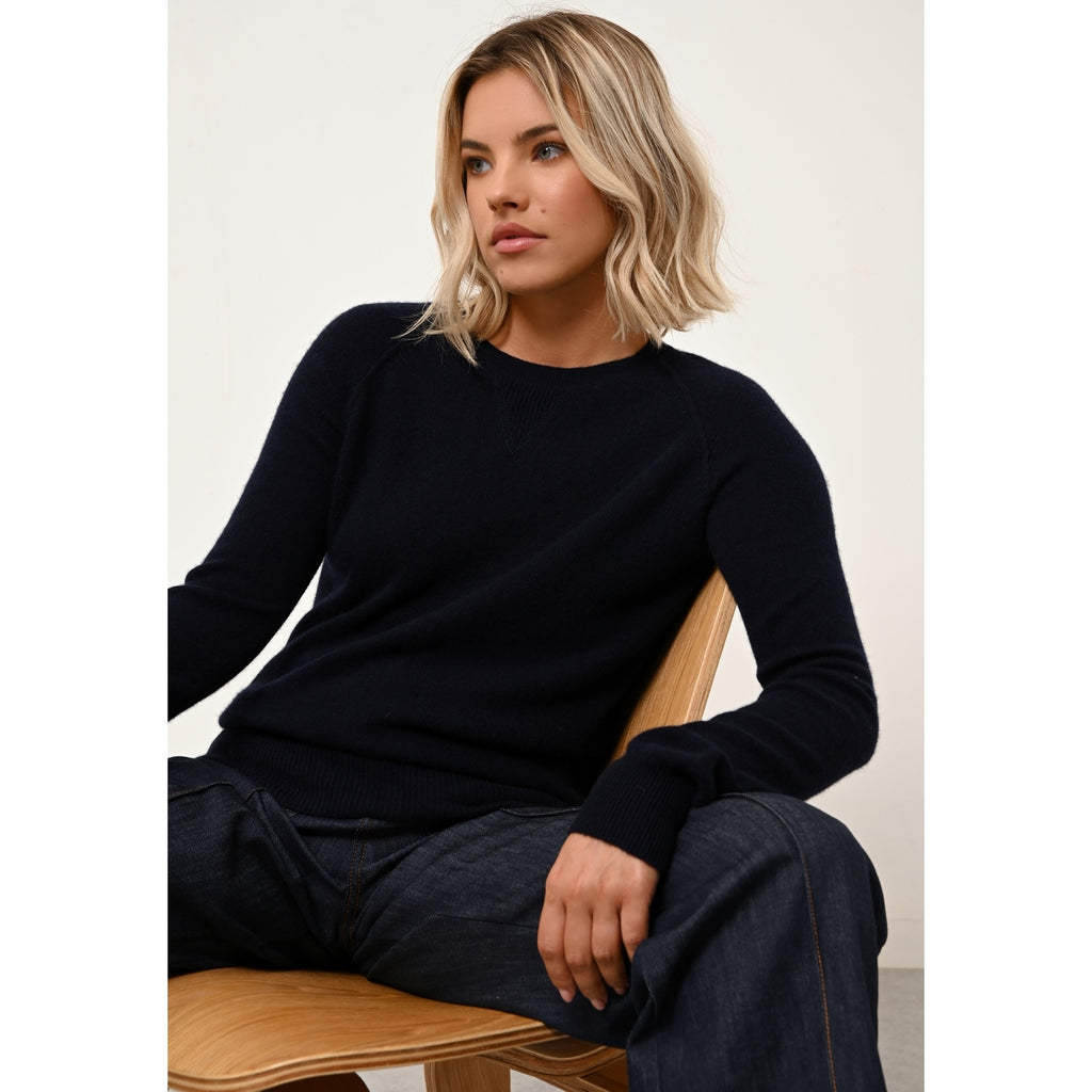 Pull Col Rond Helen - 100% Cachemire 2 Fils - Navy - Femme