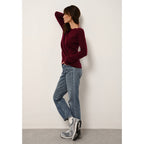 Pull Col Rond Helen Bordeaux - 100% Cachemire - 2 Fils - Jersey - Femme