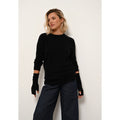 Pull Col Rond Boutonné Dos Janice - 100% Cachemire 2 Fils - Noir - Femme