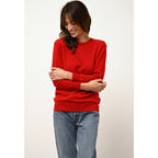 Just Cashmere - Pull Col Rond Boutonné Dos Janice Rouge - 100% Cachemire - 2 Fils - Jersey - Femme