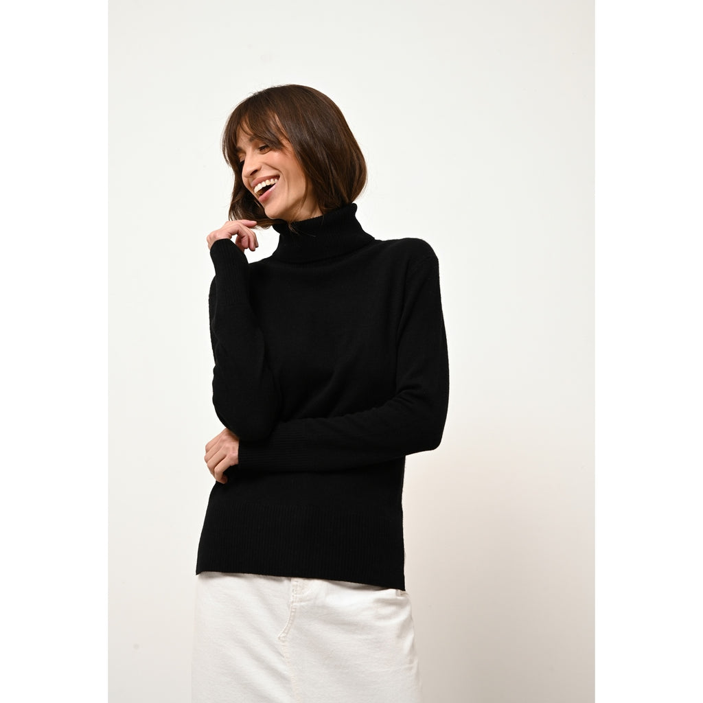 Pull Col Rond Karen - Noir - 100% Cachemire 2 Fils - Femme