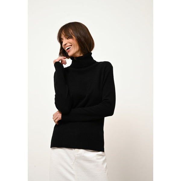 Pull Col Rond Karen - Noir - 100% Cachemire 2 Fils - Femme