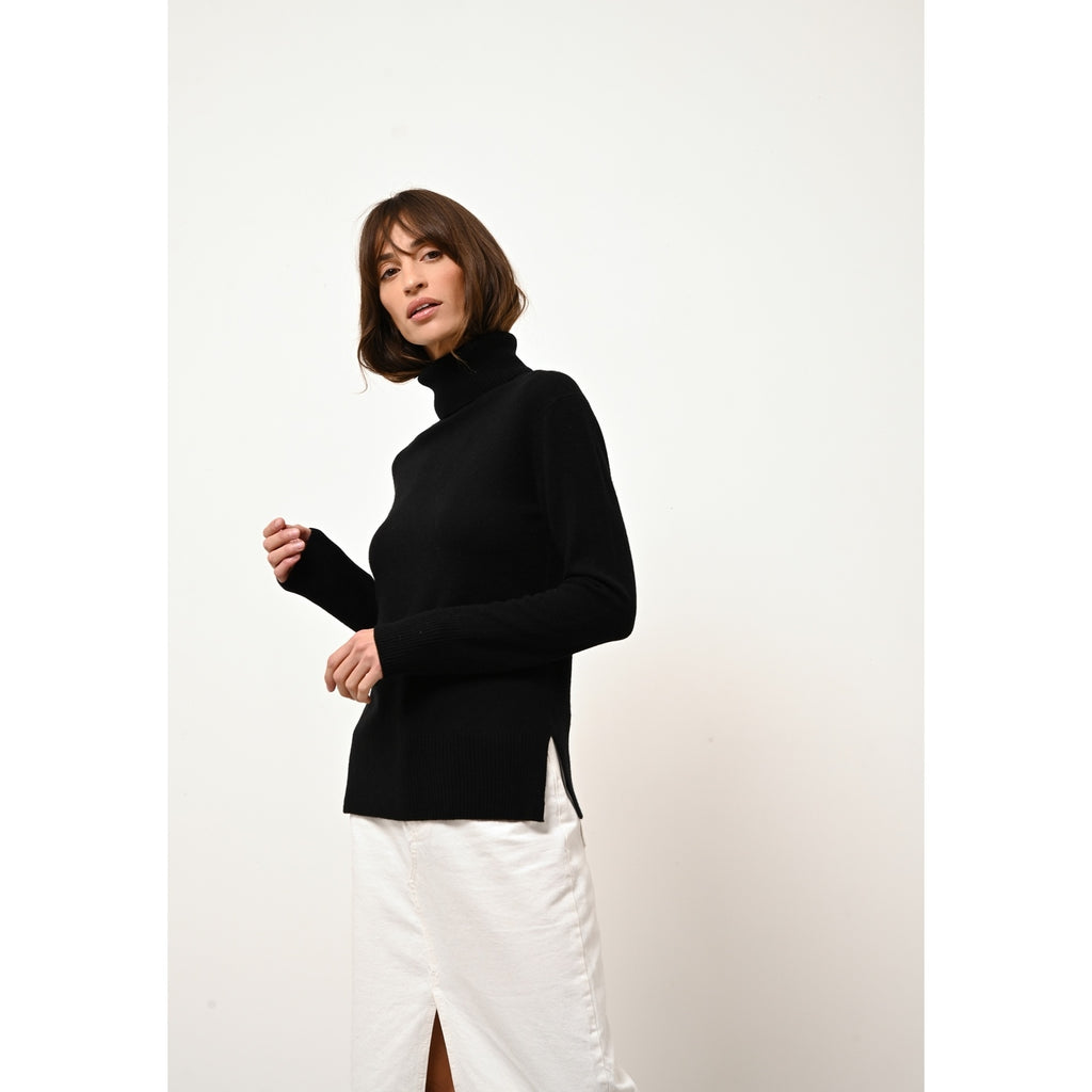 Pull Col Rond Karen - Noir - 100% Cachemire 2 Fils - Femme
