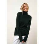 Pull Col Roulé Lexie - 100% Cachemire 2 Fils - Cyprès - Femme