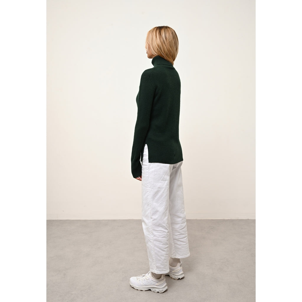 Pull Col Roulé Lexie - 100% Cachemire 2 Fils - Cyprès - Femme