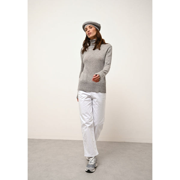 Pull Col Roulé Lexie - 100% Cachemire 2 Fils - Nuage Chiné - Femme
