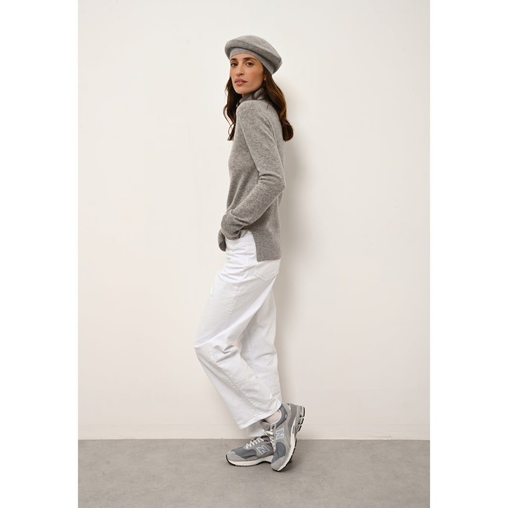 Pull Col Roulé Lexie - 100% Cachemire 2 Fils - Nuage Chiné - Femme