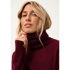 Pull Col Roulé Lexie - 100% Cachemire 2 Fils - Bordeaux - Femme