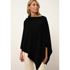 Poncho Meredith - 100% Cachemire 2 Fils - Noir - Femme