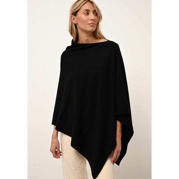 Poncho Meredith - 100% Cachemire 2 Fils - Noir - Femme