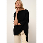 Poncho Meredith - 100% Cachemire 2 Fils - Noir - Femme