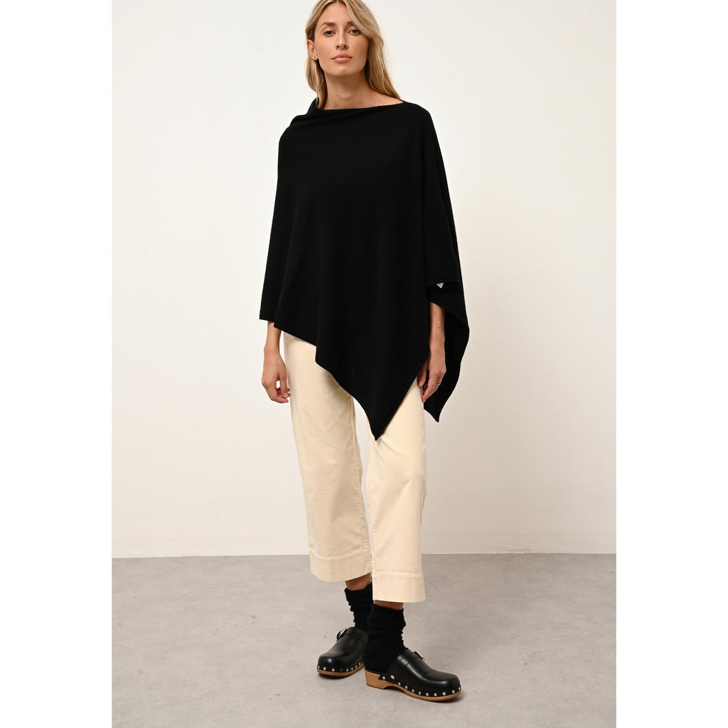 Poncho Meredith - 100% Cachemire 2 Fils - Noir - Femme