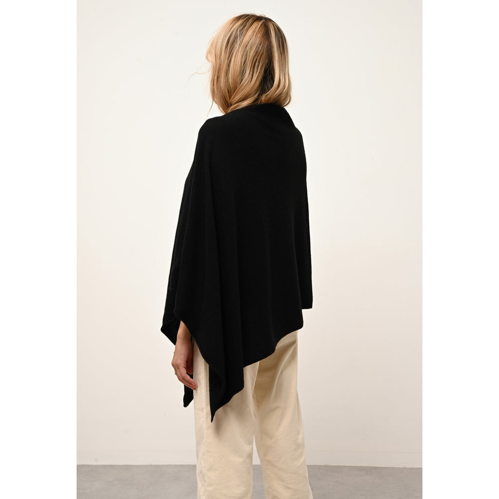 Poncho Meredith - 100% Cachemire 2 Fils - Noir - Femme