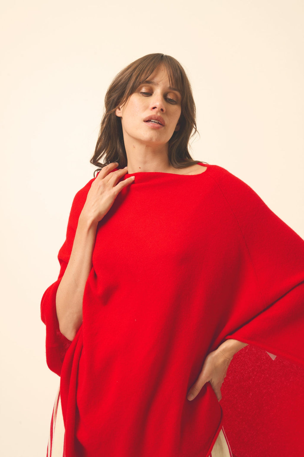 Poncho - Meredith - Rouge