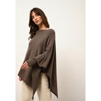 Poncho Meredith - 100% Cachemire 2 Fils - Taupe Chiné - Femme