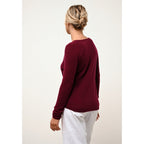 Pull Col V Joan - 100% Cachemire 2 Fils - Bordeaux - Femme