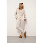 Pull Col V Joan - 100% Cachemire 2 Fils - Ivoire - Femme