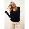 Pull Col V Joan - 100% Cachemire 2 Fils - Navy - Femme