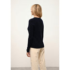 Pull Col V Joan - 100% Cachemire 2 Fils - Navy - Femme