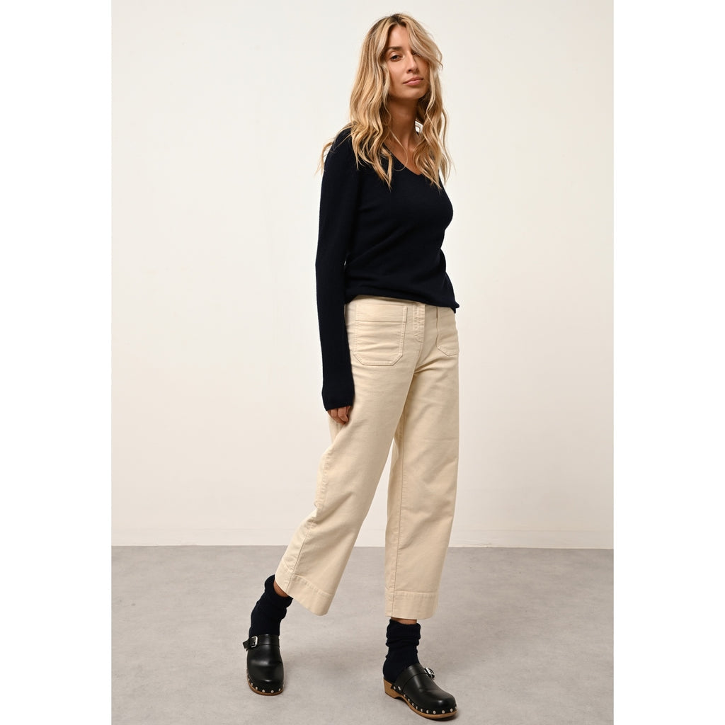 Pull Col V Joan - 100% Cachemire 2 Fils - Navy - Femme