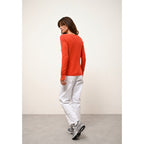 Pull Col V  Joan - 100% Cachemire 2 Fils - Orange - Femme