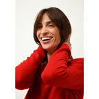 Pull Col V Joan - 100% Cachemire 2 Fils - Rouge - Femme