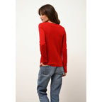 Pull Col V Joan - 100% Cachemire 2 Fils - Rouge - Femme