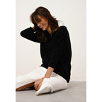 Pull Chauve Souris Rebecca - 100% Cachemire 2 Fils - Noir - Femme