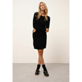 Robe Col Rond Susan - 100% Cachemire 2 Fils - Noir - Femme