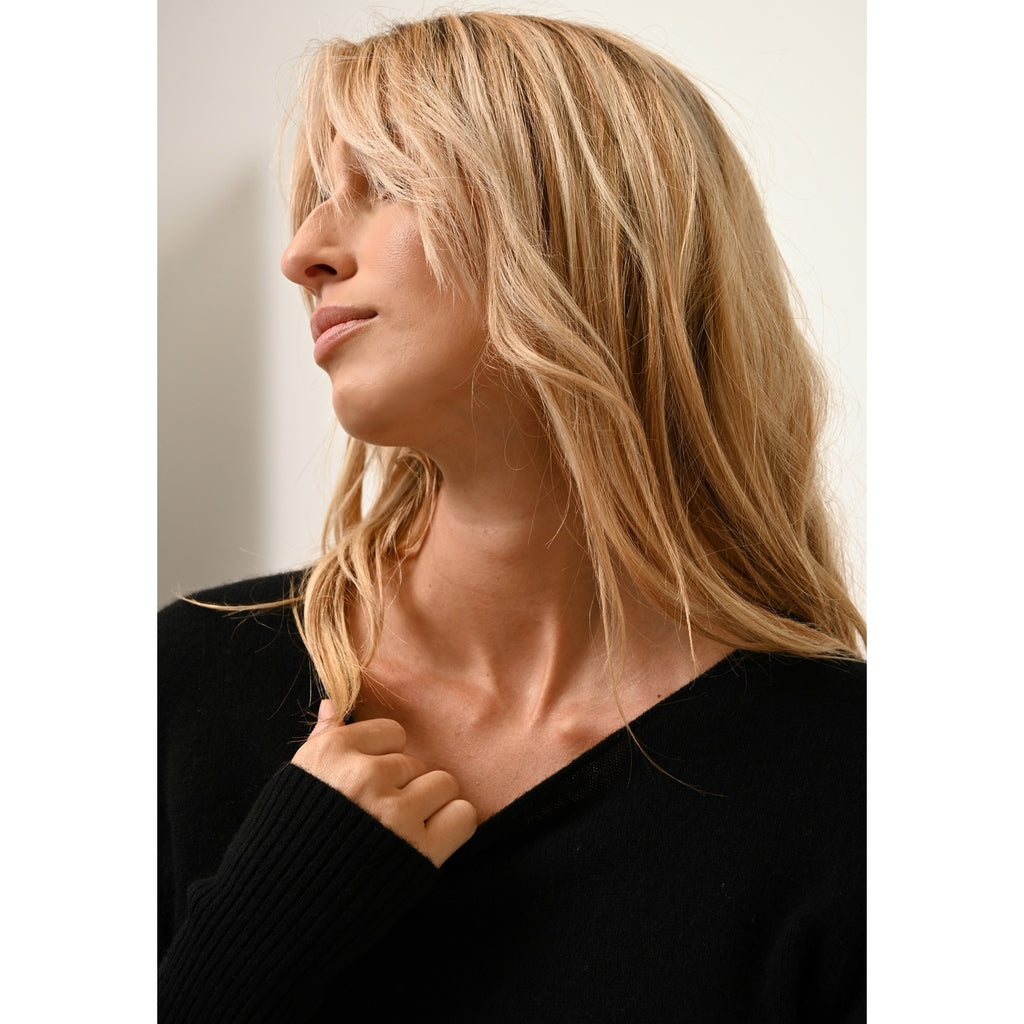 Robe Col Rond Susan - 100% Cachemire 2 Fils - Noir - Femme