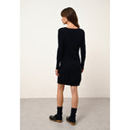 Just Cashmere - Robe Col V Tracy Navy - 100% Cachemire - 2 Fils - Jersey - Femme