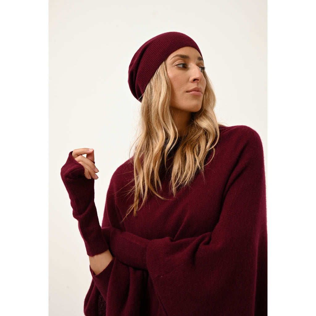 Bonnet Ginger - 100% Cachemire 2 Fils - Bordeaux - Mixte