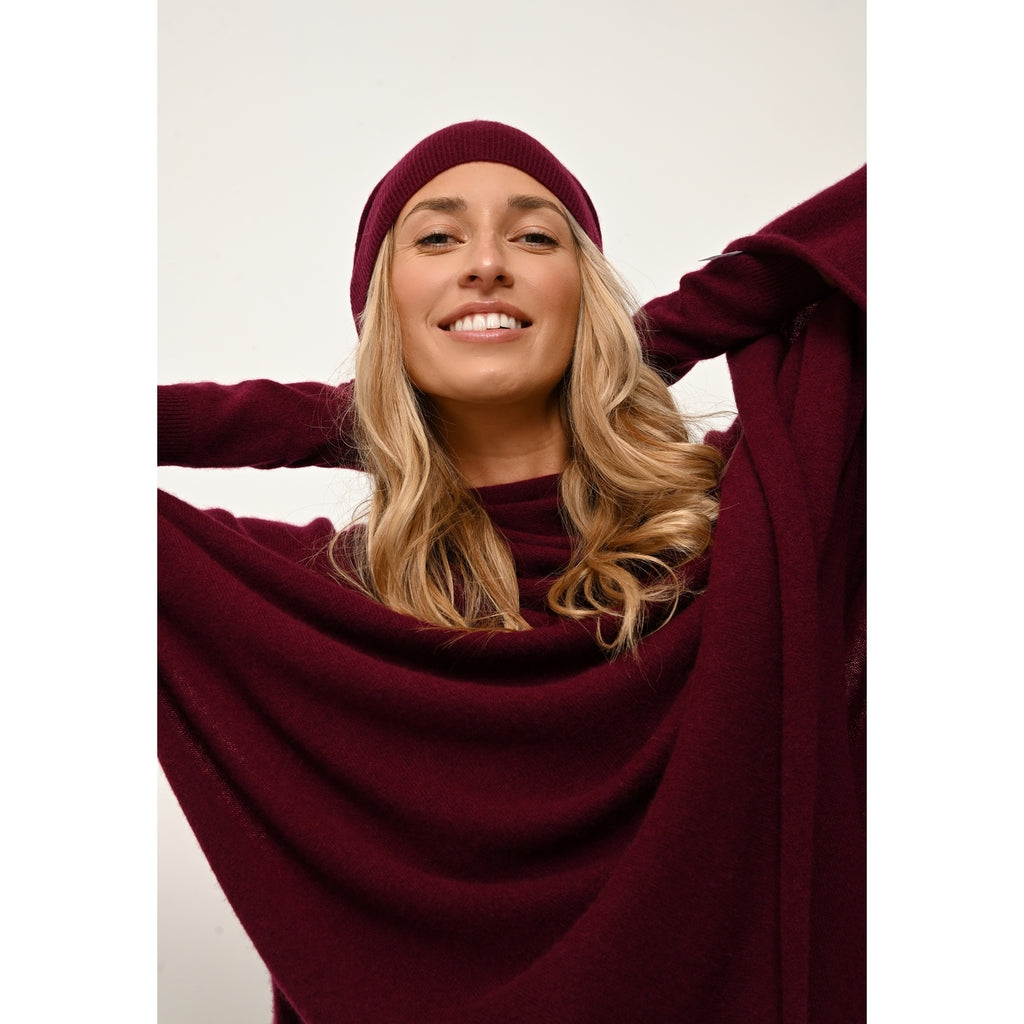 Bonnet Ginger - 100% Cachemire 2 Fils - Bordeaux - Mixte