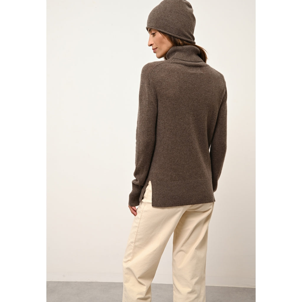 Bonnet Lauren - 100% Cachemire 2 Fils - Taupe Chiné - Mixte