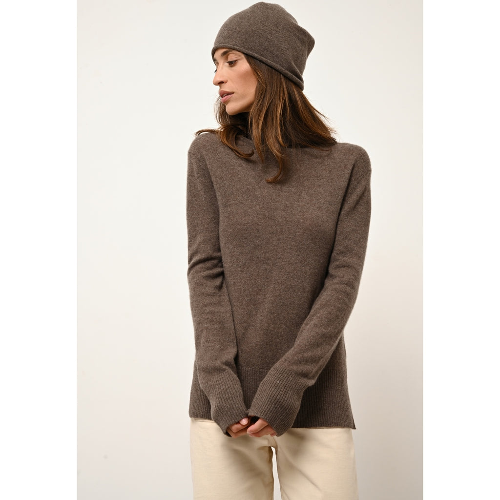 Bonnet Lauren - 100% Cachemire 2 Fils - Taupe Chiné - Mixte
