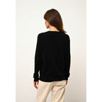 Pull Col V Nora Noir - 100% Cachemire - 2 Fils - Jersey - Femme
